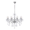 Lampa wisząca kryształowa Cristallo 8-punktowa do salonu i sypialni nowoczesna chrom