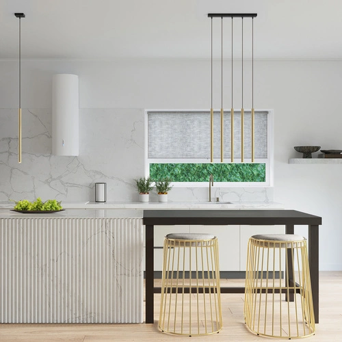 Nowoczesna lampa wisząca Pastelo złoty połysk regulowana do salonu kuchni nad stół