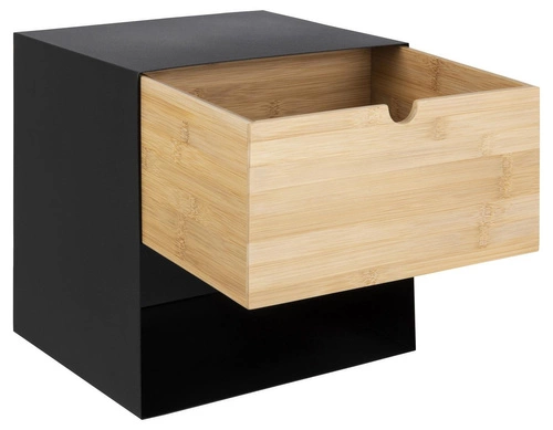 Szafka nocna wisząca z szufladą 30 cm czarna drewniana nowoczesna Actona Joliet