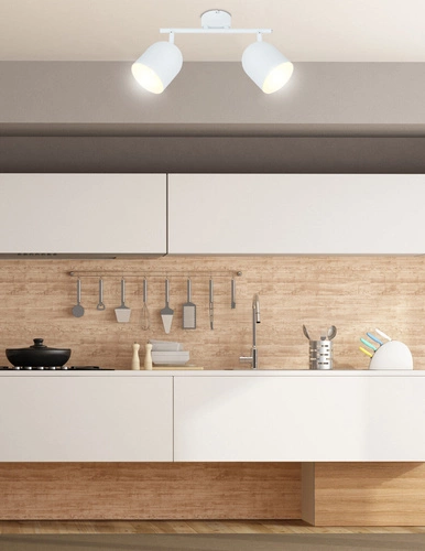 Nowoczesna biała lampa sufitowa Azuro z ruchomymi kloszami do salonu i kuchni 38 cm