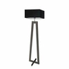Lampa podłogowa JAWA abażur czarny stelaż hebanowy