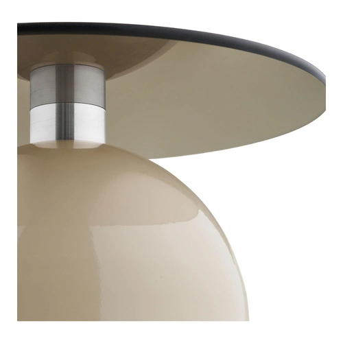 Ravello stolik kawowy okrągły szklany beżowy nowoczesny 40 cm