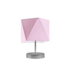 Lampka PASADENA abażur jasny różowy stelaż srebrny