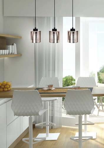 Lampa wisząca Cox chrom 3-punktowa nowoczesna do jadalni i salonu glamour 54 cm