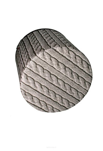 Pufa okrągła Jersey Intesi nowoczesna tapicerowana do salonu lub sypialni szara 40 cm