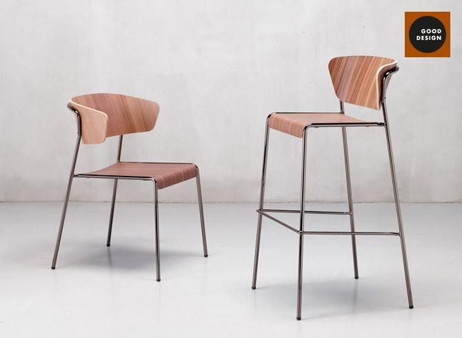 Krzesło drewniane do jadalni Lisa SCAB Design dąb i chrom retro vintage bez podłokietników