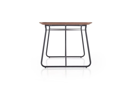 Stół loftowy do jadalni Linked 180 cm czarny z blatem dąb naturalny Intesi nierozkładany