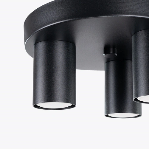 Plafon sufitowy nowoczesny LAGOS 3P czarny do salonu i sypialni SOLLUX LIGHTING