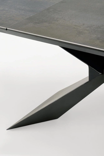 Stół rozkładany do jadalni Narel 180-230 cm nowoczesny niebieski marmur czarne nogi Intesi