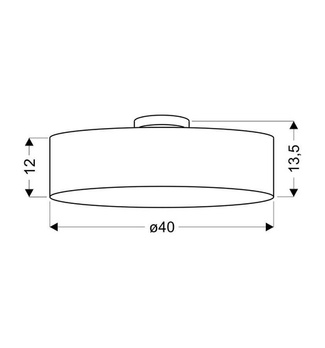Lampa sufitowa Kioto 40 szara nowoczesna z tkaniny do salonu i jadalni 3-punktowa