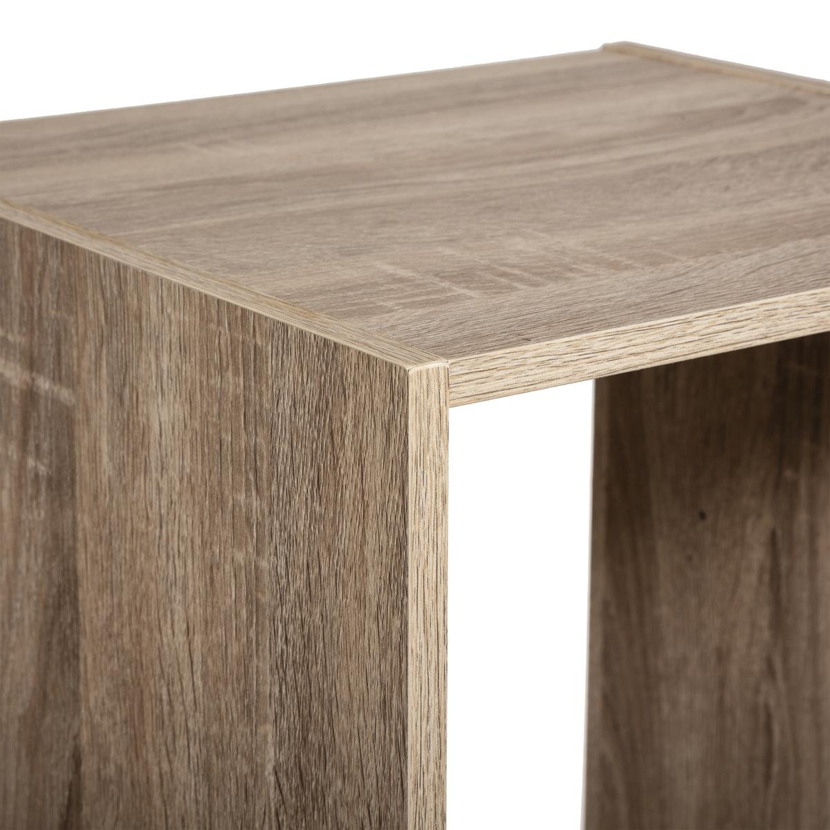 Regał na książki do salonu Kali nowoczesny z 4 półkami z MDF w kolorze naturalnym 134 cm