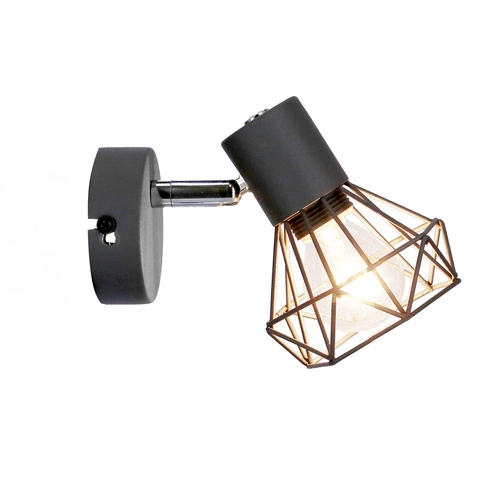 Kinkiet ścienny Verve matowy szary metalowy nowoczesny z ruchomym kloszem do sypialni