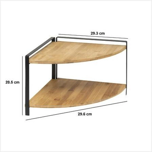 Półka narożna na przyprawy do kuchni Ordera 2-poziomowa bambusowa czarna skandynawska 5five