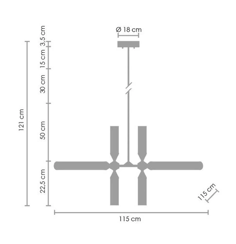 Lampa sufitowa LED QUADRO-12 czarna nowoczesna regulowana do salonu lub jadalni