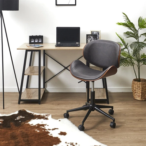 Fotel biurowy ergonomiczny Reno Intesi obrotowy na kółkach skórzany brązowy nowoczesny do biura