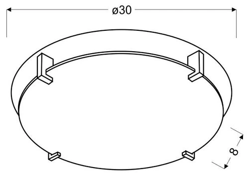 Plafon sufitowy Fikus biały szklany okrągły 30 cm nowoczesny do sypialni i salonu