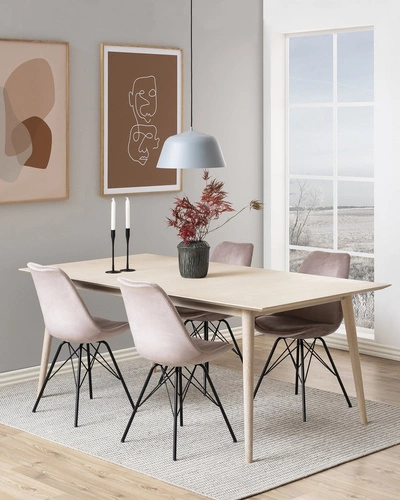 Krzesło tapicerowane welurowe Eris VIC szare do jadalni i salonu na czarnych nogach Actona