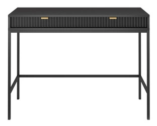 Toaletka Delicious czarna ryflowana z szufladami nowoczesna do sypialni 104 cm Intesi