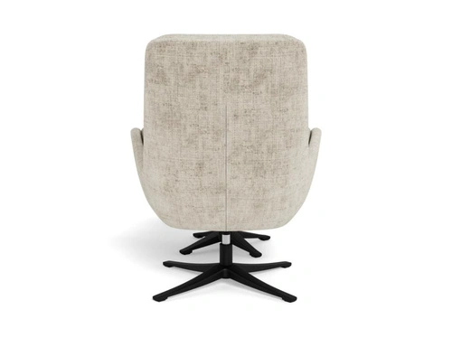 Fotel kubełkowy Suton rozkładany z podnóżkiem beżowy aksamit do salonu