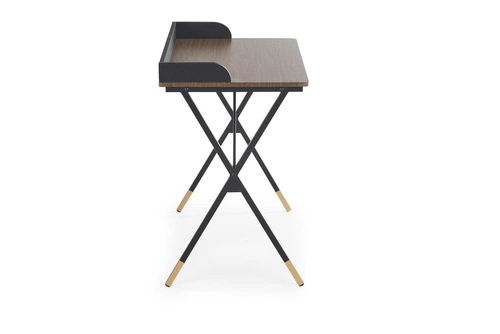 Biurko nowoczesne do pracy Indira orzech czarny 90 cm industrialne Intesi do biura lub gabinetu