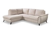 Narożnik z funkcją spania Nevada beżowy lewy nowoczesny do salonu z pojemnikiem Intesi