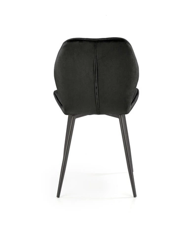 Krzesło tapicerowane welur czarne Eve Intesi do jadalni i salonu nowoczesne z oparciem