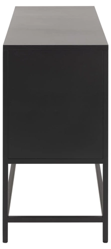 Komoda Newcastle II czarna industrialna metalowa na nóżkach 125 cm do salonu Actona