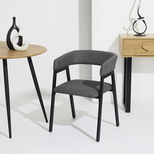 Krzesło tapicerowane Craft Intesi szare z podłokietnikami do jadalni kuchni nowoczesne