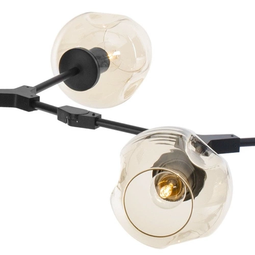 Lampa wisząca MODERN ORCHID 6-punktowa szklana bursztynowa do salonu 130 cm