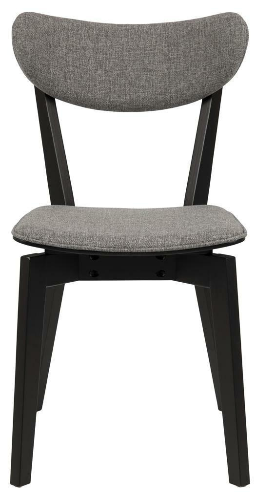 Krzesło drewniane Roxby tapicerowane szare do jadalni i salonu nowoczesne Actona