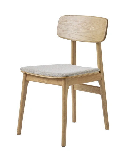 Voli krzesło drewniane tapicerowane do jadalni i kuchni skandynawskie piaskowe