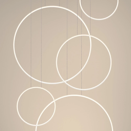 Lampa wisząca LED RIO 5 biała nowoczesna do salonu i jadalni Thoro aluminium 170 cm