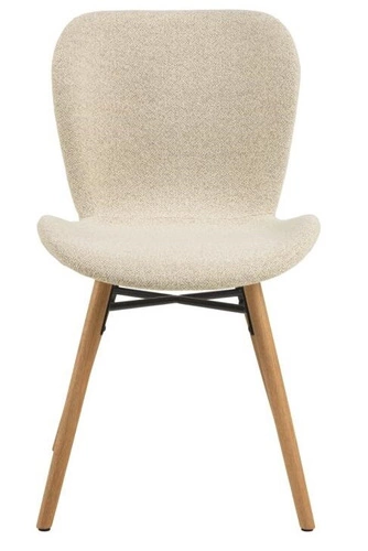 Krzesło Batilda tapicerowane kremowe do jadalni i salonu skandynawskie dębowe Actona