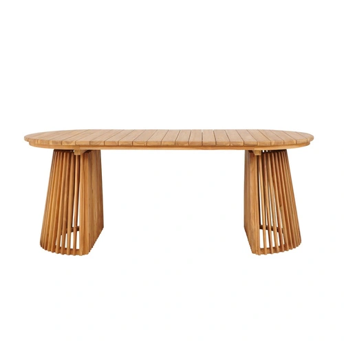 Stół do jadalni Berja owalny 200x90 z drewna tekowego naturalny