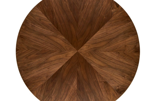 Stół okrągły do jadalni Ralik 120 cm orzechowy z czarnymi nogami nowoczesny industrialny