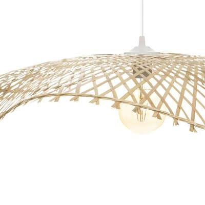 Lampa wisząca boho Tess z bambusa regulowana do salonu lub nad stół naturalna 75 cm