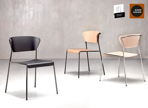 Krzesło do jadalni Lisa SCAB Design czarne, metalowe z bukowym siedziskiem loft industrial