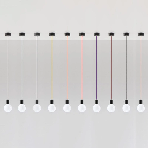 Lampa wisząca EDISON czarna nowoczesna pojedyncza do salonu i nad wyspę 106 cm