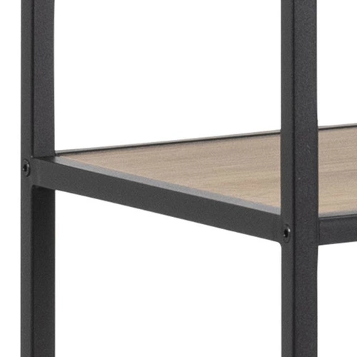 Regał na książki Seaford XIV industrialny metalowy z półkami dąb i czarny do salonu 135 cm