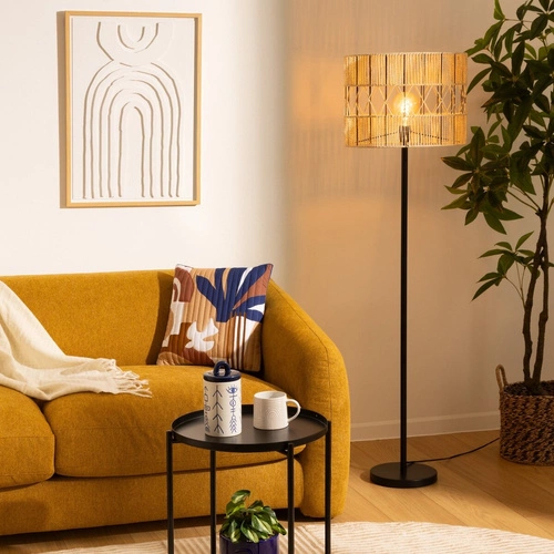 Lampa podłogowa Cosy stojąca czarna ażurowa