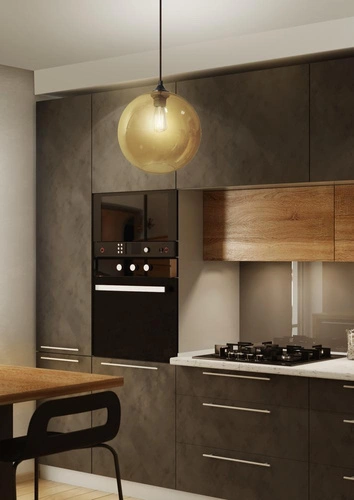 Lampa wisząca kula szklana EDISON 25 brązowa do salonu i sypialni nowoczesna