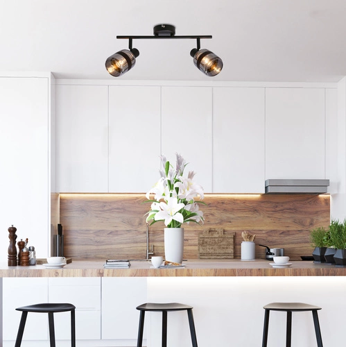 Lampa sufitowa Yuki nowoczesna czarna listwa z regulacją do salonu i sypialni