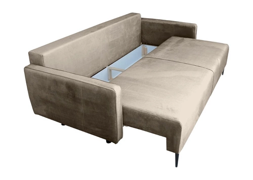 Sofa rozkładana 3 osobowa Arosa beżowa z funkcją spania i pojemnikiem do salonu