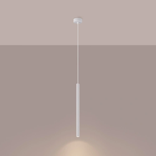 Nowoczesna lampa wisząca ARCHE 1 biała regulowana do salonu i kuchni nad stół