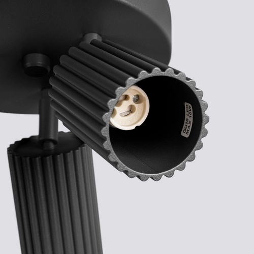 Plafon sufitowy czarny Karbon 3P nowoczesny aluminiowy ruchomy do salonu i sypialni