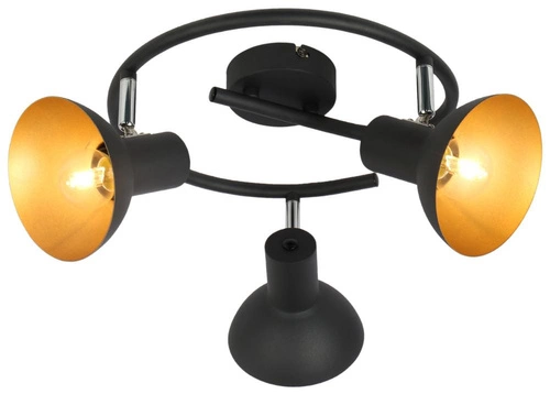 Lampa sufitowa Diso spirala 3x40W E27  czarny+zloto
