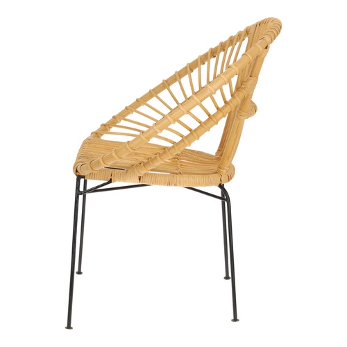 Fotel wypoczynkowy rattanowy Keko Atmosphera boho do salonu na metalowych nogach