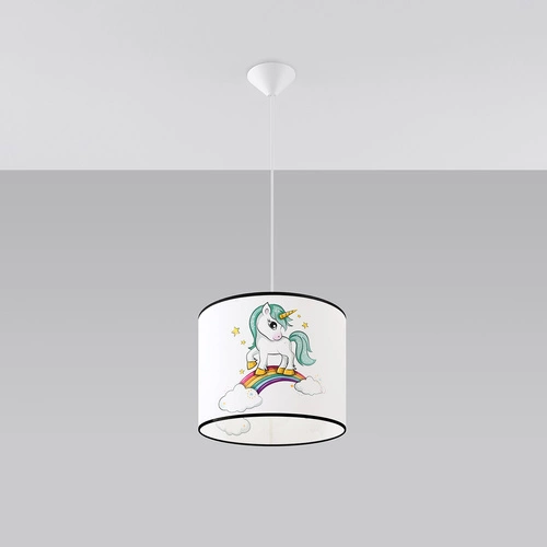 Lampa wisząca UNICORN 30 nowoczesna do pokoju dziecięcego z motywem jednorożca 30 cm
