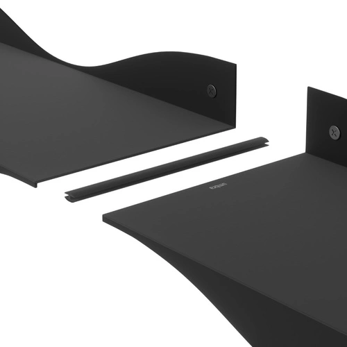 Zestaw 2 nowoczesnych półek ściennych Surf czarnych metalowych do salonu Umbra