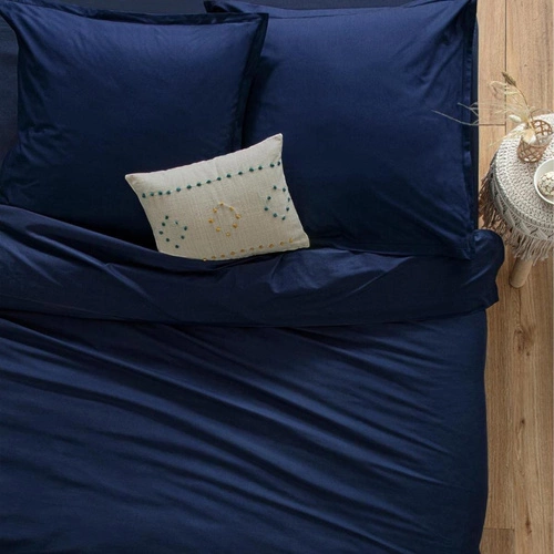 Prześcieradło bawełniane z gumką Atmosphera 160x200 cm do sypialni niebieskie